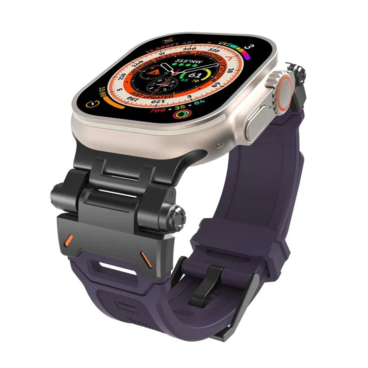 Stainless Steel Connector TPU Watch Band, For Apple Watch Series 8 45mm, For Apple Watch SE 2022 44mm