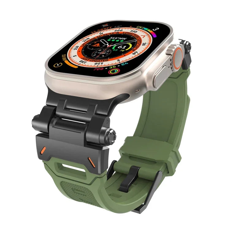 Stainless Steel Connector TPU Watch Band, For Apple Watch Series 8 45mm, For Apple Watch SE 2022 44mm