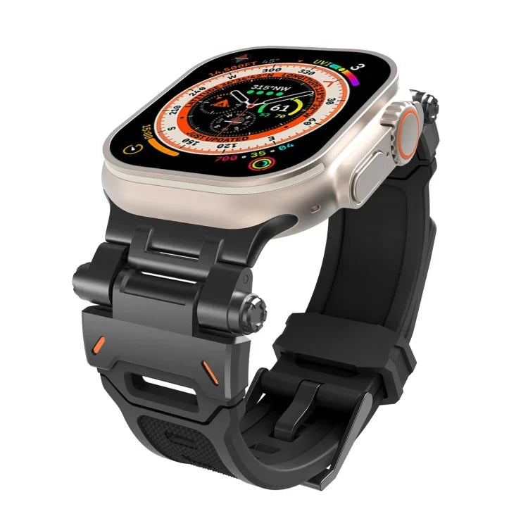 Stainless Steel Connector TPU Watch Band, For Apple Watch Series 7 45mm, For Apple Watch SE 44mm