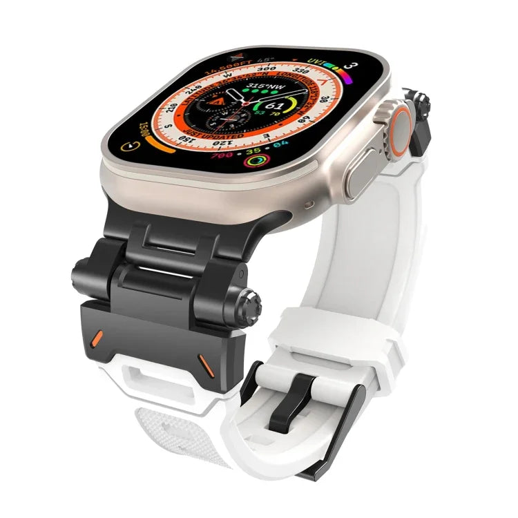 Stainless Steel Connector TPU Watch Band, For Apple Watch Series 7 45mm, For Apple Watch SE 44mm