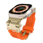 Stainless Steel Connector TPU Watch Band, For Apple Watch Series 7 45mm, For Apple Watch SE 44mm