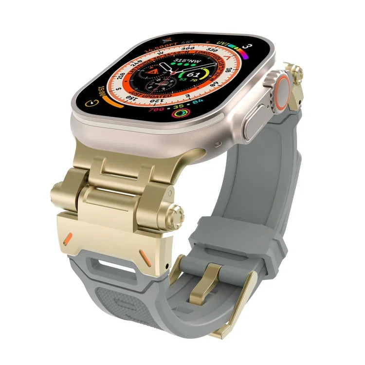 Stainless Steel Connector TPU Watch Band, For Apple Watch Series 7 45mm, For Apple Watch SE 44mm