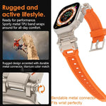 Stainless Steel Connector TPU Watch Band, For Apple Watch SE 2023 44mm, For Apple Watch Ultra 2 49mm