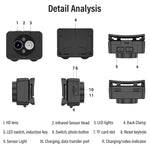 D8 1080P Head-mounted LED Motion Sensor Video Recording Lighting Camera, D8