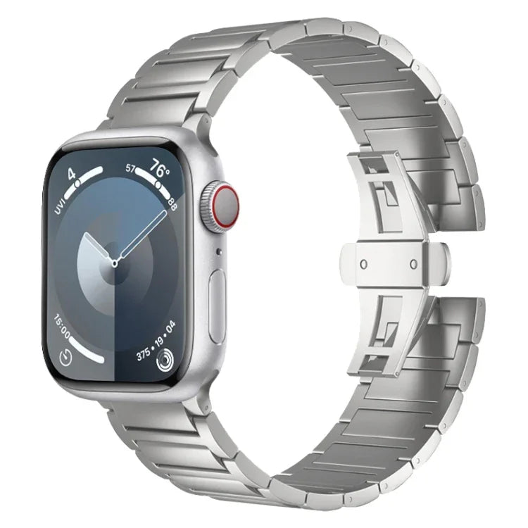 I-shaped Butterfly Buckle Titanium Alloy Watch Band, For Apple Watch SE 2023 44mm, For Apple Watch Ultra 2 49mm, For Apple Watch Series 9 45mm, For Apple Watch Ultra 49mm, For Apple Watch Series 8 45mm, For Apple Watch SE 2022 44mm                     ...