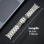 Oval Butterfly Buckle Titanium Alloy Watch Band, For Apple Watch SE 2023 44mm, For Apple Watch Ultra 2 49mm, For Apple Watch Series 9 45mm, For Apple Watch Ultra 49mm, For Apple Watch Series 8 45mm, For Apple Watch SE 2022 44mm                         ...