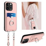 R20 Crossbody Rope Ring Card Holder Phone Case, For iPhone 14 Plus, For iPhone 14, For iPhone 14 Pro, For iPhone 14 Pro Max, For iPhone SE 2022 / SE 2020 / 8, For iPhone 13 Pro Max, For iPhone 13 Pro, For iPhone 13