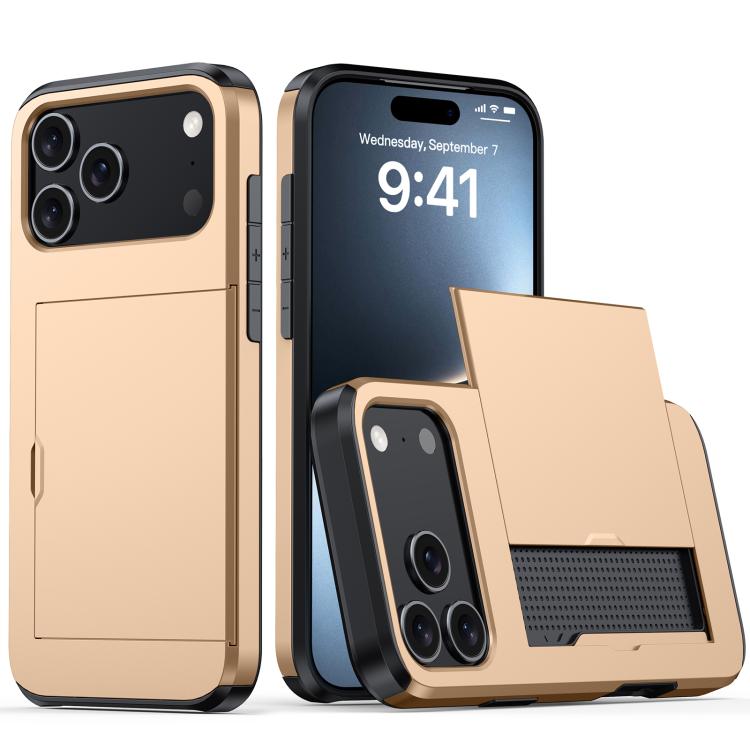 Shockproof Armor Phone Case with Card Slot, For iPhone 17e / 16e, For iPhone 17 Pro Max, For iPhone 17 Pro, For iPhone 17