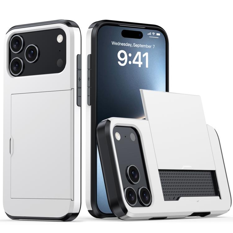 Shockproof Armor Phone Case with Card Slot, For iPhone 17e / 16e, For iPhone 17 Pro Max, For iPhone 17 Pro, For iPhone 17