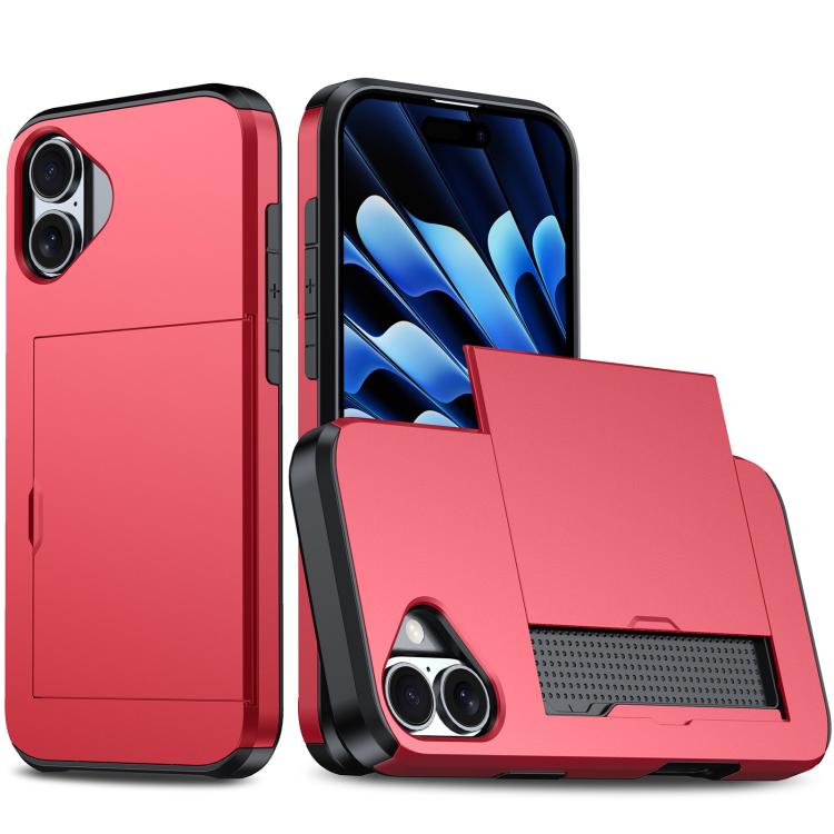 Shockproof Armor Phone Case with Card Slot, For iPhone 17e / 16e, For iPhone 17 Pro Max, For iPhone 17 Pro, For iPhone 17