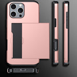 Shockproof Armor Phone Case with Card Slot, For iPhone 17e / 16e, For iPhone 17 Pro Max, For iPhone 17 Pro, For iPhone 17