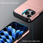 Shockproof Armor Phone Case with Card Slot, For iPhone 17e / 16e, For iPhone 17 Pro Max, For iPhone 17 Pro, For iPhone 17