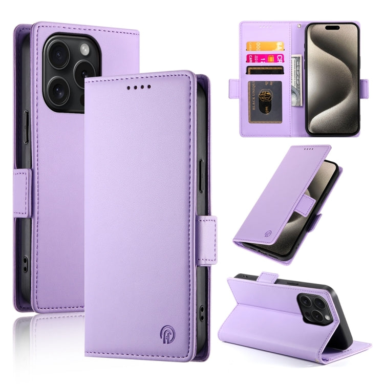 Side Buckle Magnetic Frosted Leather Phone Case, For iPhone 16 Pro, For iPhone 16 Plus, For iPhone 16, For iPhone 15 Pro Max, For iPhone 15 Pro, For iPhone 15 Plus