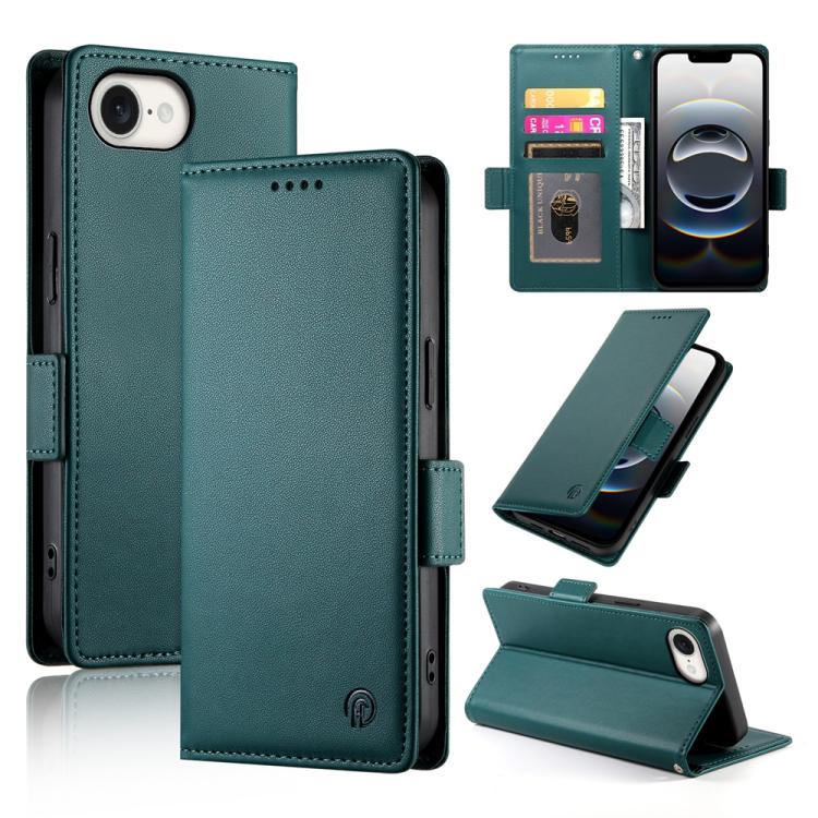 Side Buckle Magnetic Frosted Leather Phone Case, For iPhone 17e / 16e, For iPhone 17 Pro Max, For iPhone 17 Pro, For iPhone 17, For iPhone Air, For iPhone 16 Pro Max