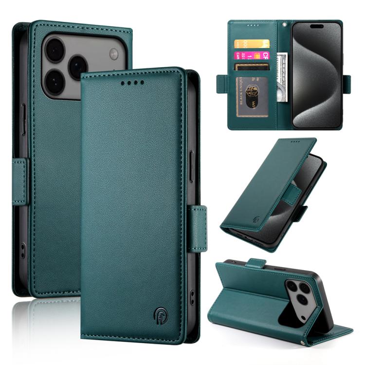 Side Buckle Magnetic Frosted Leather Phone Case, For iPhone 17e / 16e, For iPhone 17 Pro Max, For iPhone 17 Pro, For iPhone 17, For iPhone Air, For iPhone 16 Pro Max