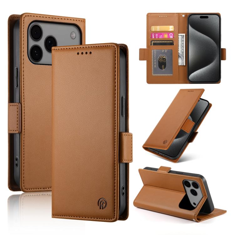 Side Buckle Magnetic Frosted Leather Phone Case, For iPhone 17e / 16e, For iPhone 17 Pro Max, For iPhone 17 Pro, For iPhone 17, For iPhone Air, For iPhone 16 Pro Max
