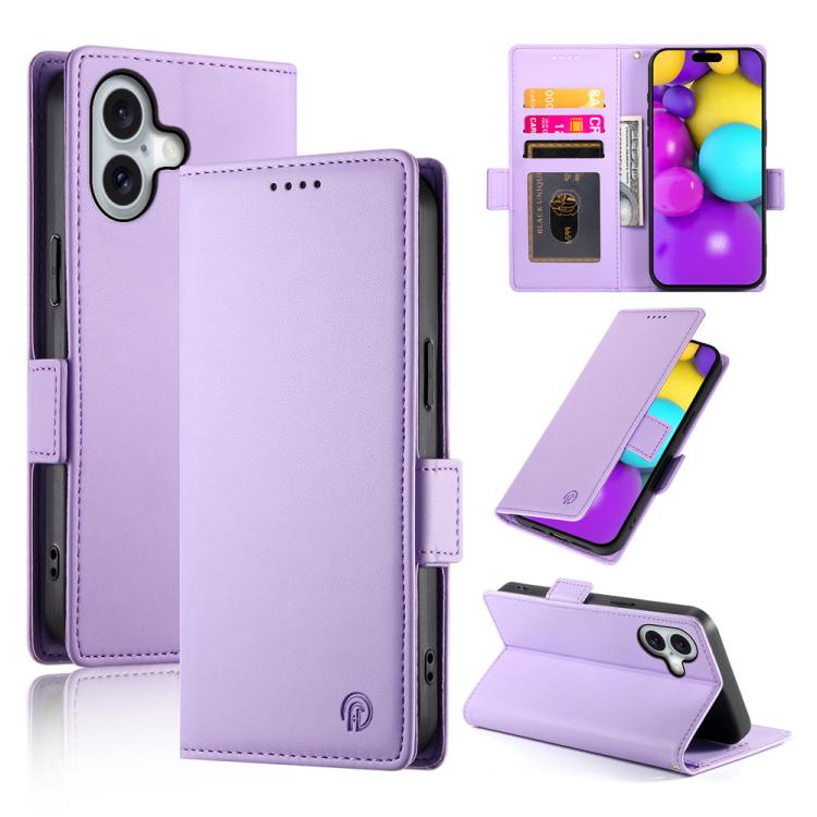 Side Buckle Magnetic Frosted Leather Phone Case, For iPhone 17e / 16e, For iPhone 17 Pro Max, For iPhone 17 Pro, For iPhone 17, For iPhone Air, For iPhone 16 Pro Max