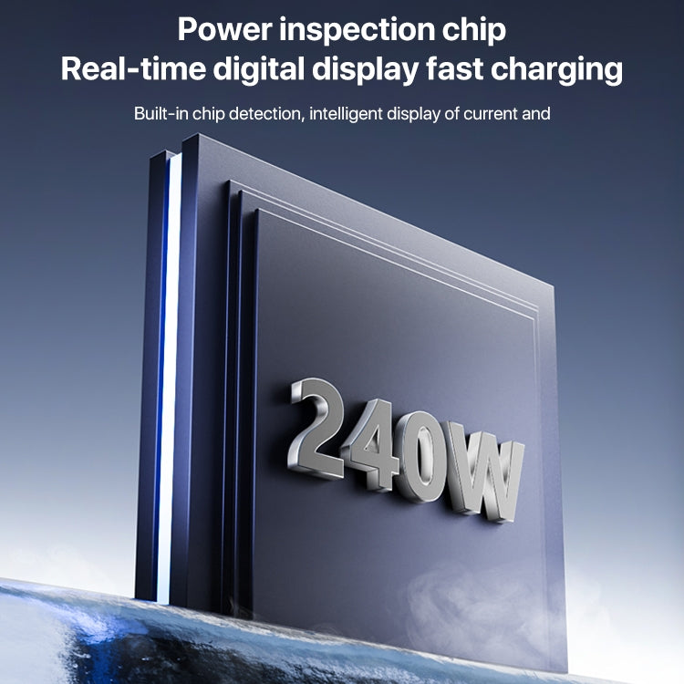 Type-C Male to Type-C Female 240W Full-featured Adapter with Digital Display