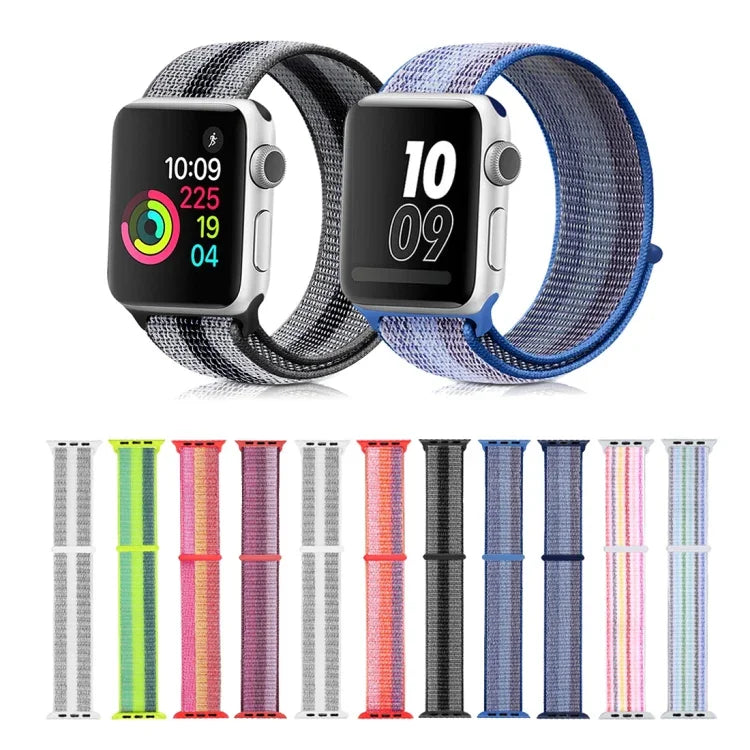 Nylon Loop Watchband, For Apple Watch Series 8&7 41mm / SE 2&6&SE&5&4 40mm / 3&2&1 38mm, For Apple Watch Ultra 49mm / Series 8&7 45mm / SE 2&6&SE&5&4 44mm / 3&2&1 42mm, For Apple Watch Series 7 45mm / 6 & SE & 5 & 4 44mm / 3 & 2 & 1 42mm               ...