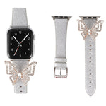 Bowknot Glitter Diamond Replacement Strap Watchband, For Apple Watch 5 & 4 44mm / 3 & 2 & 1 42mm