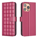 Square Texture Leather Phone Case, For iPhone 15 Plus / 14 Plus, For iPhone 15, For iPhone 14 / 13, For iPhone 14 Pro, For iPhone 14 Pro Max, For iPhone SE 2022 / SE 2020 / 8 / 7, For iPhone 13 Pro Max, For iPhone 13 Pro