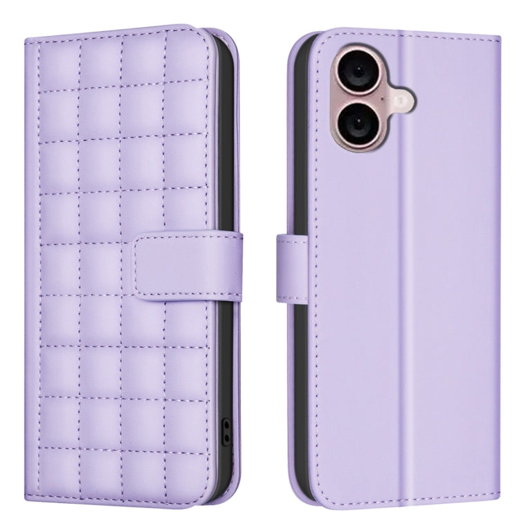 Square Texture Leather Phone Case, For iPhone 17e / 16e, For iPhone 17 Pro Max, For iPhone 16 Pro Max, For iPhone 16 Pro, For iPhone 16 Plus, For iPhone 16, For iPhone 15 Pro Max, For iPhone 15 Pro