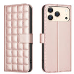 Square Texture Leather Phone Case, For iPhone 17e / 16e, For iPhone 17 Pro Max, For iPhone 16 Pro Max, For iPhone 16 Pro, For iPhone 16 Plus, For iPhone 16, For iPhone 15 Pro Max, For iPhone 15 Pro