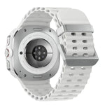 Ocean Dual Silver Buckle Silicone Watch Band, For Samsung Galaxy Watch Ultra 47mm / Ultra 2025