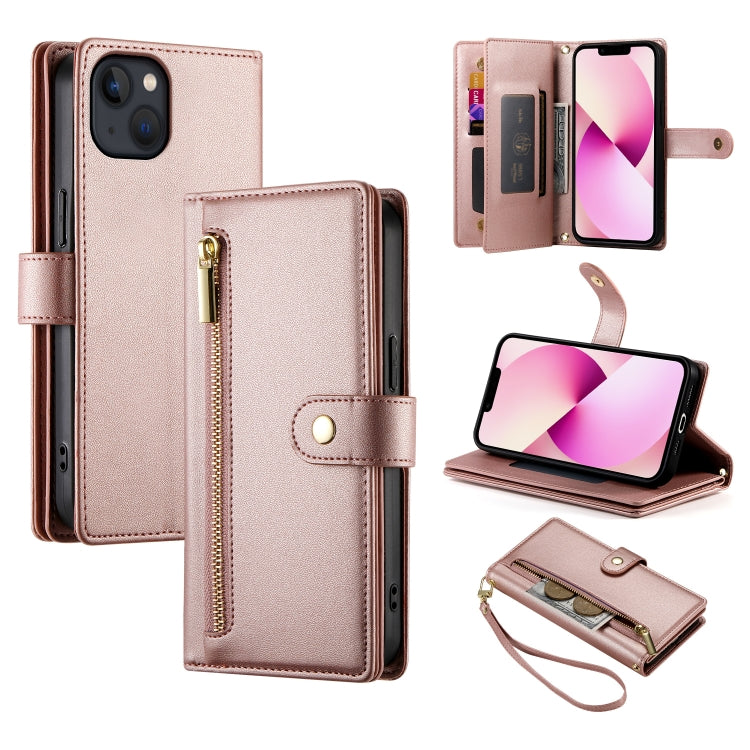Nine Card-slot Zipper Wallet Bag Leather Phone Case, For iPhone 14 Pro Max, For iPhone 13 Pro Max, For iPhone 13 Pro, For iPhone 13, For iPhone 13 mini, For iPhone 12 / 12 Pro, For iPhone 12 Pro Max, For iPhone 12 mini