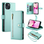 Nine Card-slot Zipper Wallet Bag Leather Phone Case, For iPhone 14 Pro Max, For iPhone 13 Pro Max, For iPhone 13 Pro, For iPhone 13, For iPhone 13 mini, For iPhone 12 / 12 Pro, For iPhone 12 Pro Max, For iPhone 12 mini