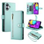 Nine Card-slot Zipper Wallet Bag Leather Phone Case, For iPhone 17 Pro Max, For iPhone 17 Pro, For iPhone 17, For iPhone Air, For iPhone 16e, For iPhone 16 Pro Max, For iPhone 16 Pro, For iPhone 16 Plus