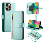 Nine Card-slot Zipper Wallet Bag Leather Phone Case, For iPhone 17 Pro Max, For iPhone 17 Pro, For iPhone 17, For iPhone Air, For iPhone 16e, For iPhone 16 Pro Max, For iPhone 16 Pro, For iPhone 16 Plus
