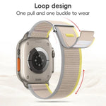 Dual-Section Loop Nylon Watch Band, For Apple Watch Series 9 41mm, For Apple Watch Ultra 49mm