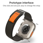 Dual-Section Loop Nylon Watch Band, For Apple Watch Ultra 2 49mm, For Apple Watch Series 9 45mm