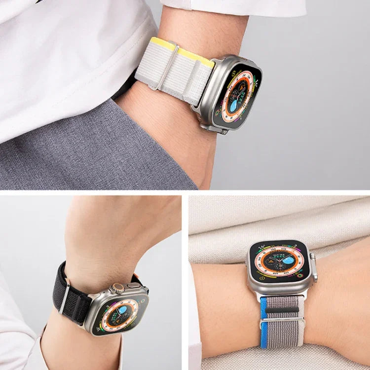 Dual-Section Loop Nylon Watch Band, For Apple Watch Series 5 44mm, For Apple Watch Series 5 40mm