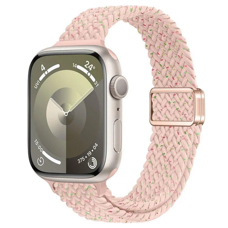 Slim Magnetic Buckle Nylon Braided Watch Band, For Apple Watch SE 2023 44mm, For Apple Watch SE 2023 40mm