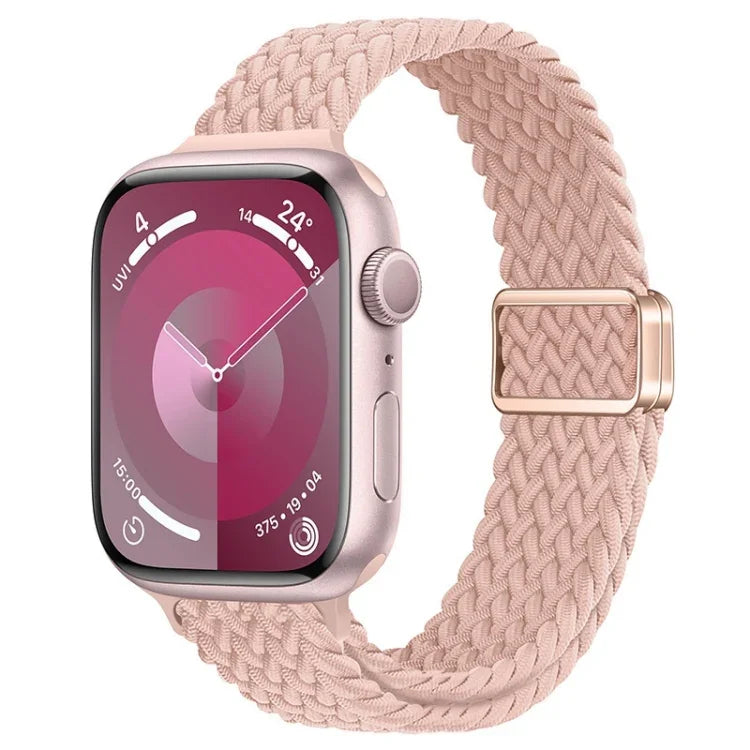 Slim Magnetic Buckle Nylon Braided Watch Band, For Apple Watch Ultra 2 49mm, For Apple Watch Series 9 45mm