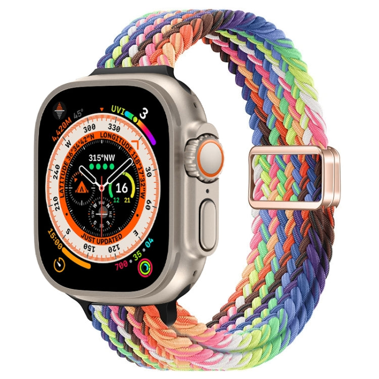 Slim Magnetic Buckle Nylon Braided Watch Band, For Apple Watch Series 9 41mm, For Apple Watch Ultra 49mm