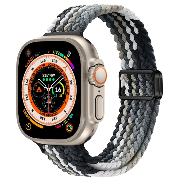 Slim Magnetic Buckle Nylon Braided Watch Band, For Apple Watch Series 9 41mm, For Apple Watch Ultra 49mm