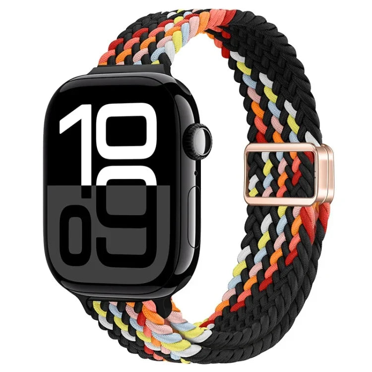 Slim Magnetic Buckle Nylon Braided Watch Band, For Apple Watch Series 10 46mm, For Apple Watch Series 10 42mm