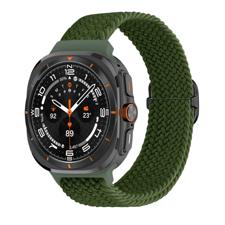 Slide Buckle Nylon Braided Watch Band, For Samsung Galaxy Watch Ultra 47mm / Ultra 2025