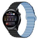 Two Color Magnetic Silicone Watch Band, 22mm