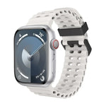 Ocean Dual-Row Hole Silicone Watch Band, For Apple Watch SE 2023 44mm, For Apple Watch Ultra 2 49mm, For Apple Watch Series 9 45mm