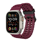 Ocean Dual-Row Hole Silicone Watch Band, For Apple Watch Ultra 49mm, For Apple Watch Series 8 45mm, For Apple Watch SE 2022 44mm