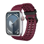 Ocean Dual-Row Hole Silicone Watch Band, For Apple Watch Series 7 45mm, For Apple Watch SE 44mm, For Apple Watch Series 6 44mm