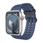 Ocean Dual-Row Hole Silicone Watch Band, For Apple Watch Series 7 45mm, For Apple Watch SE 44mm, For Apple Watch Series 6 44mm