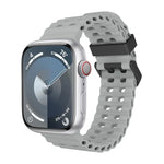 Ocean Dual-Row Hole Silicone Watch Band, For Apple Watch Series 7 45mm, For Apple Watch SE 44mm, For Apple Watch Series 6 44mm