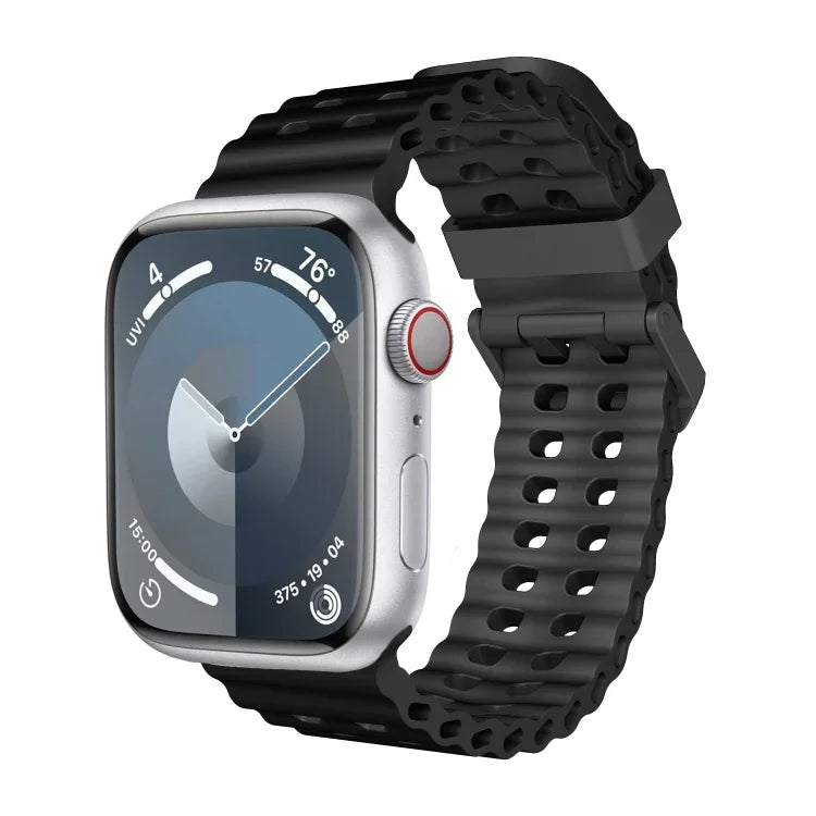 Ocean Dual-Row Hole Silicone Watch Band, For Apple Watch Series 5 44mm, For Apple Watch Series 4 44mm, For Apple Watch Series 3 42mm