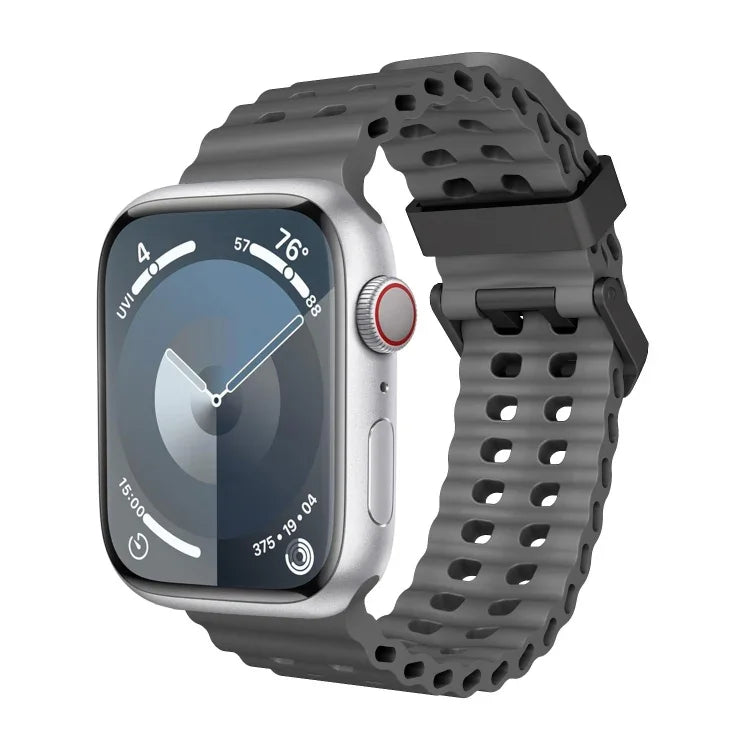 Ocean Dual-Row Hole Silicone Watch Band, For Apple Watch Series 5 44mm, For Apple Watch Series 4 44mm, For Apple Watch Series 3 42mm