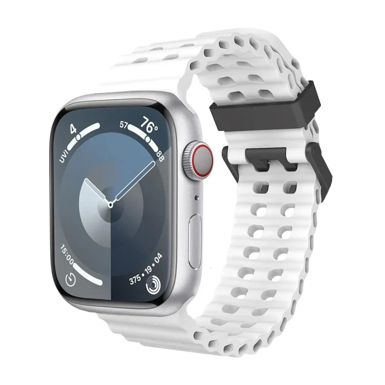 Ocean Dual-Row Hole Silicone Watch Band, For Apple Watch Series 5 44mm, For Apple Watch Series 4 44mm, For Apple Watch Series 3 42mm